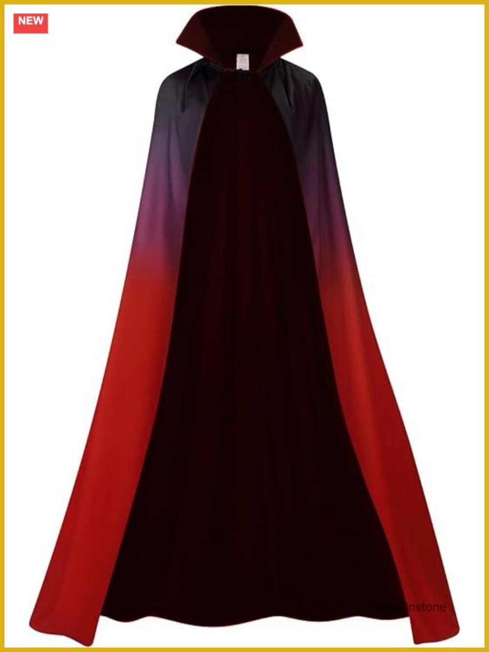 Reversible Vampire Cloak Hooded Stand Collar Halloween Costume Cape